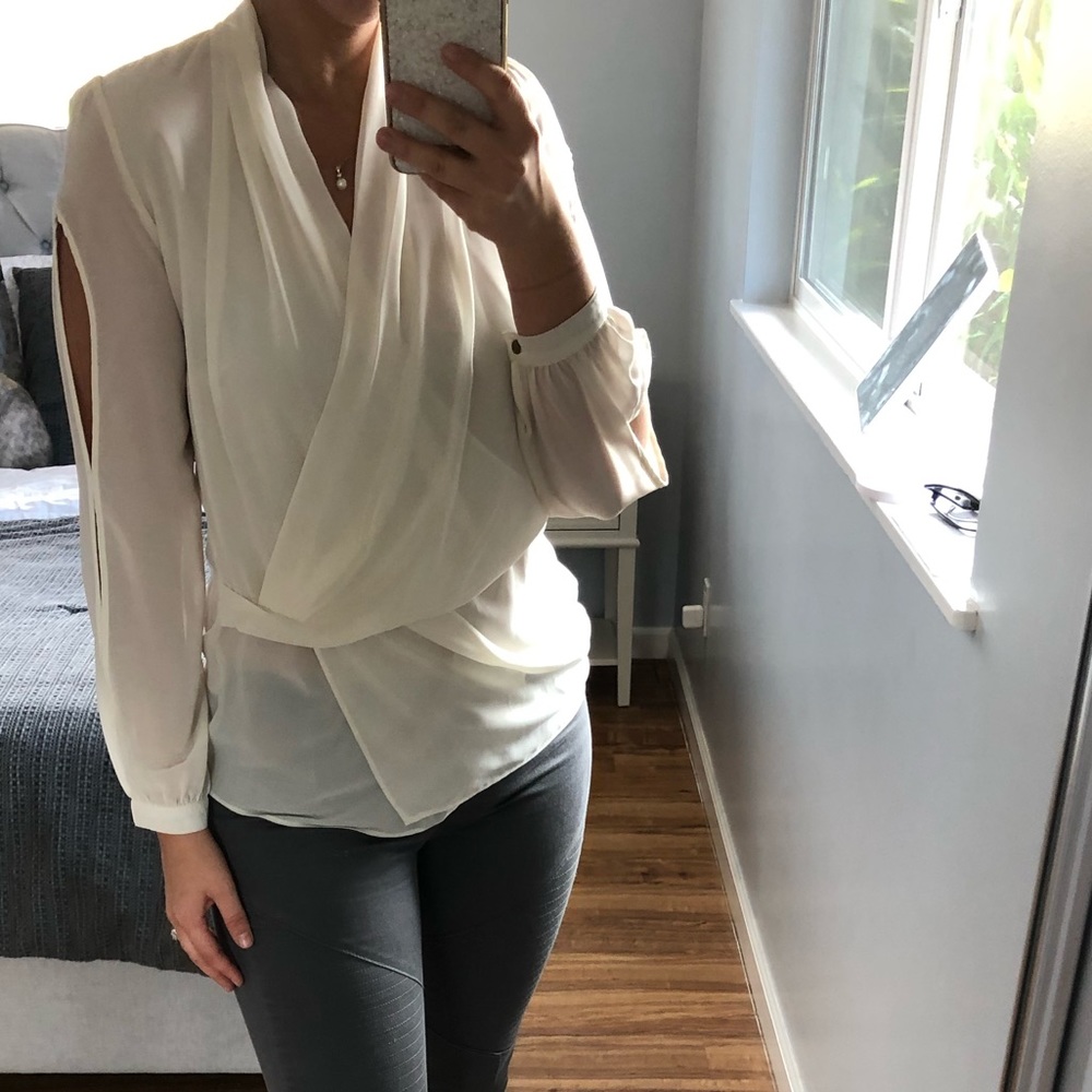 Cream Draped Blouse size M